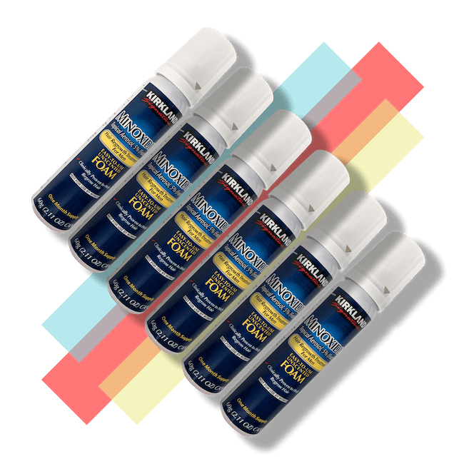 Kirkland Minoxidil Foam - 5% - 6 Month Supply + Dermaroller HC 902 Kit